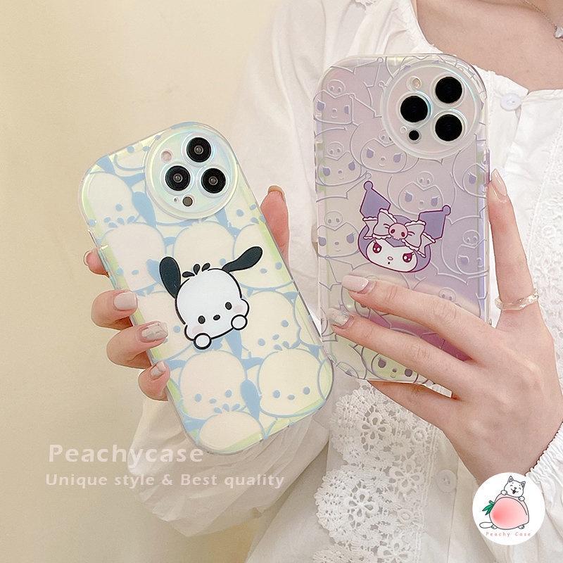 Ốp Điện Thoại TPU Dẻo Màu Laser Họa Tiết Hoạt Hình Chú Chó Dễ Thương Cho iPhone 14 13 12 Pro Max 11