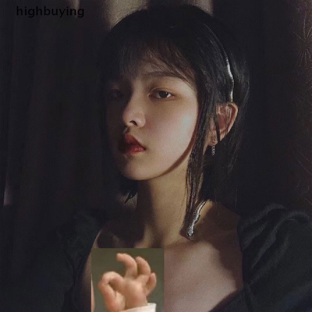 Hbvn Belle Vòng cổ Kim Loại Hình Rắn Đa Năng Màu Vàng / Bạc Điều Chỉnh Được Phong Cách Punk