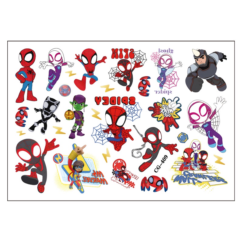 Đề Can Dán Hình Xăm Người Nhện Hoạt Hình 10.5X15.5Cm Trang Trí Sinh Nhật