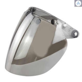 Open Face Helmet Visor Motorcycle Helmet Bubble Lens 3-Snap Bubble Wind Shield Visor