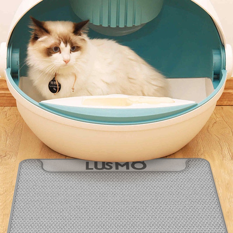 HamshMoc Thảm Lót Sàn Hai Lớp Họa Tiết Tổ Ong Chống Thấm Nước Dành Cho Mèo Cưng