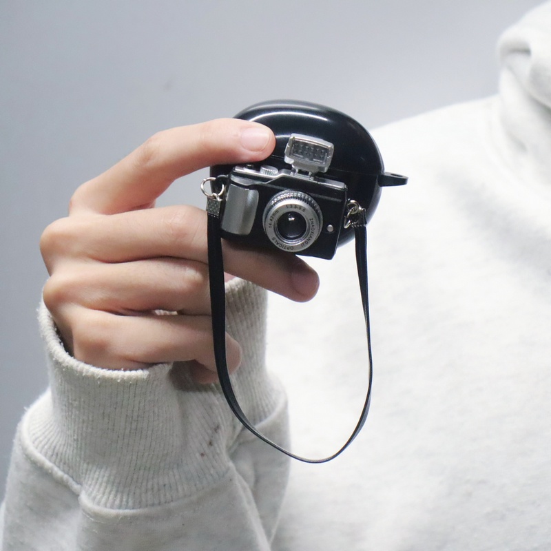 Vỏ Bảo Vệ Hộp Sạc Tai Nghe Edifier X2 Có Móc Treo Hình Máy Ảnh Kèm Đèn Led