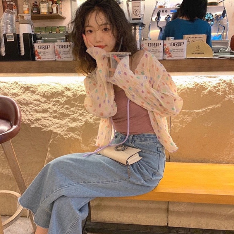 IELGY Áo Sơ Mi Chống Nắng Thiết Kế Ngọt Ngào Dễ Phối Đồ Thời Trang Cho Nữ