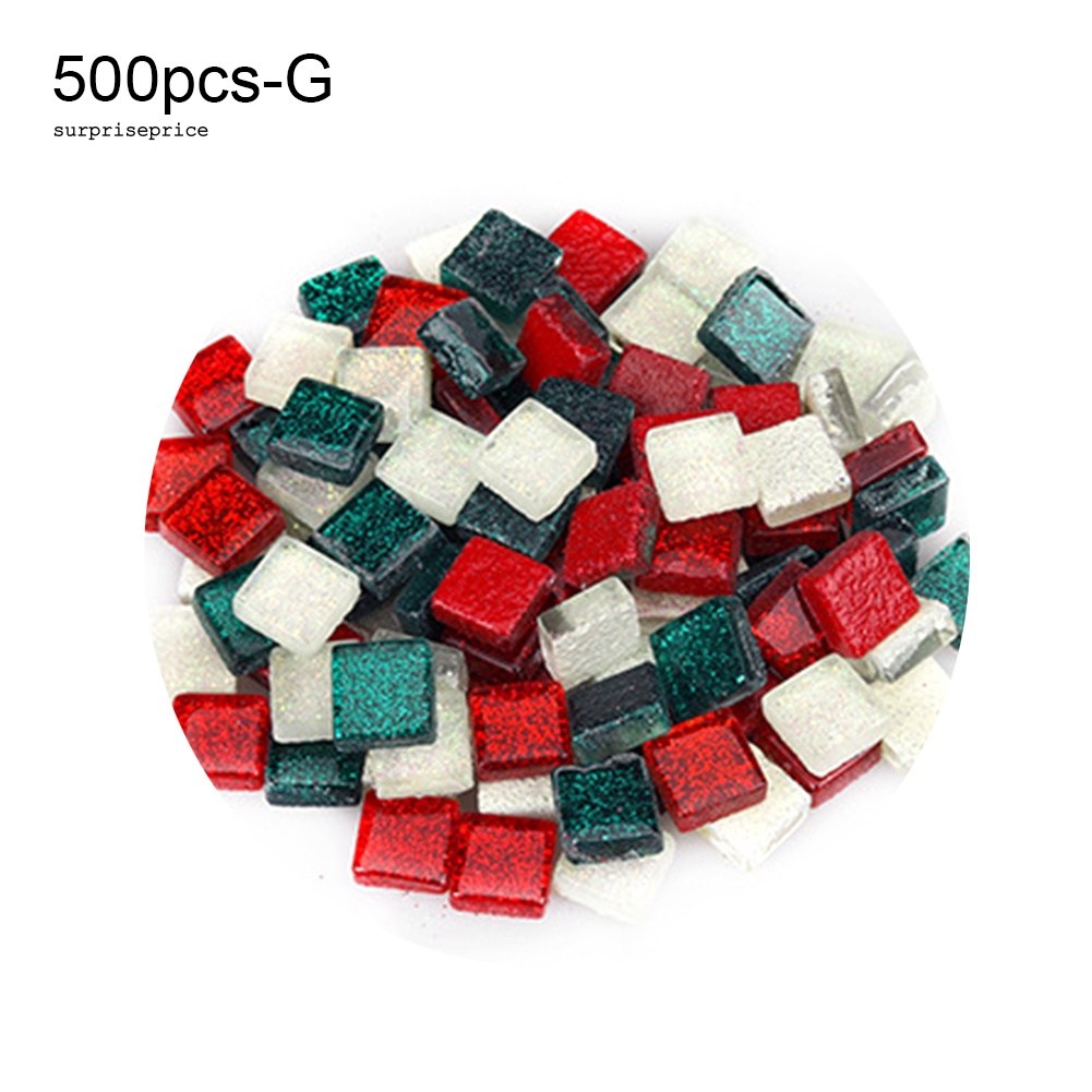 Set 500 Hạt Sứ Vuông 1x1cm Phối Màu Lấp Lánh Trang Trí Nhà Cửa DIY