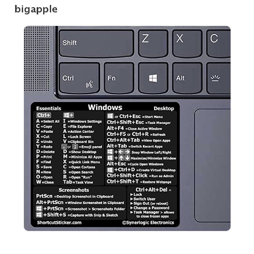 Bigapple Sticker Dán Bàn Phím Tắt Tự Dính Cho PC Laptop Máy Tính Để Bàn RDG