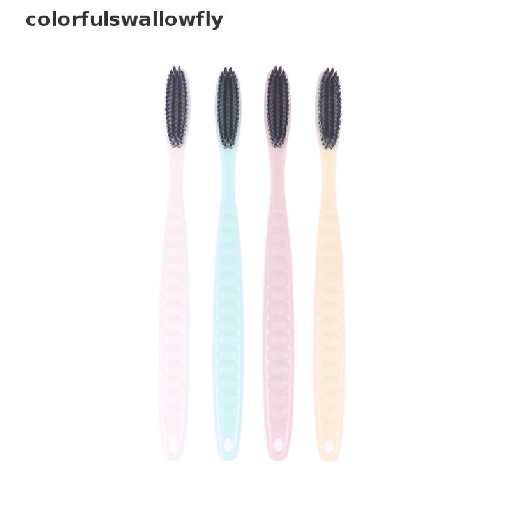 Set 4 Bàn Chải Đánh Răng Đầu Mềm Cán Dài Nhiều Màu Sắc