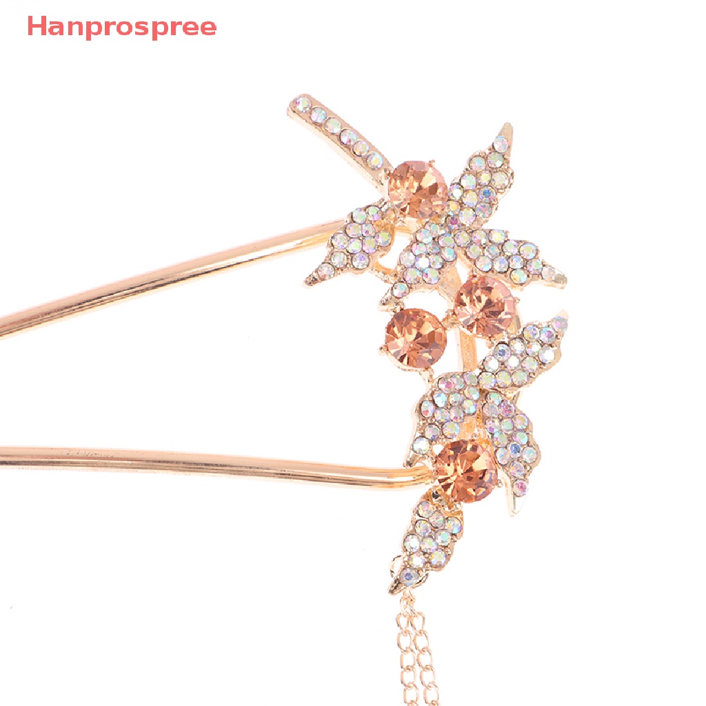 (Hanprospree) Kẹp Tóc Hợp Kim Hình Chữ U Đính Ngọc Trai Và Kim Cương Giả Thanh Lịch Thời Trang