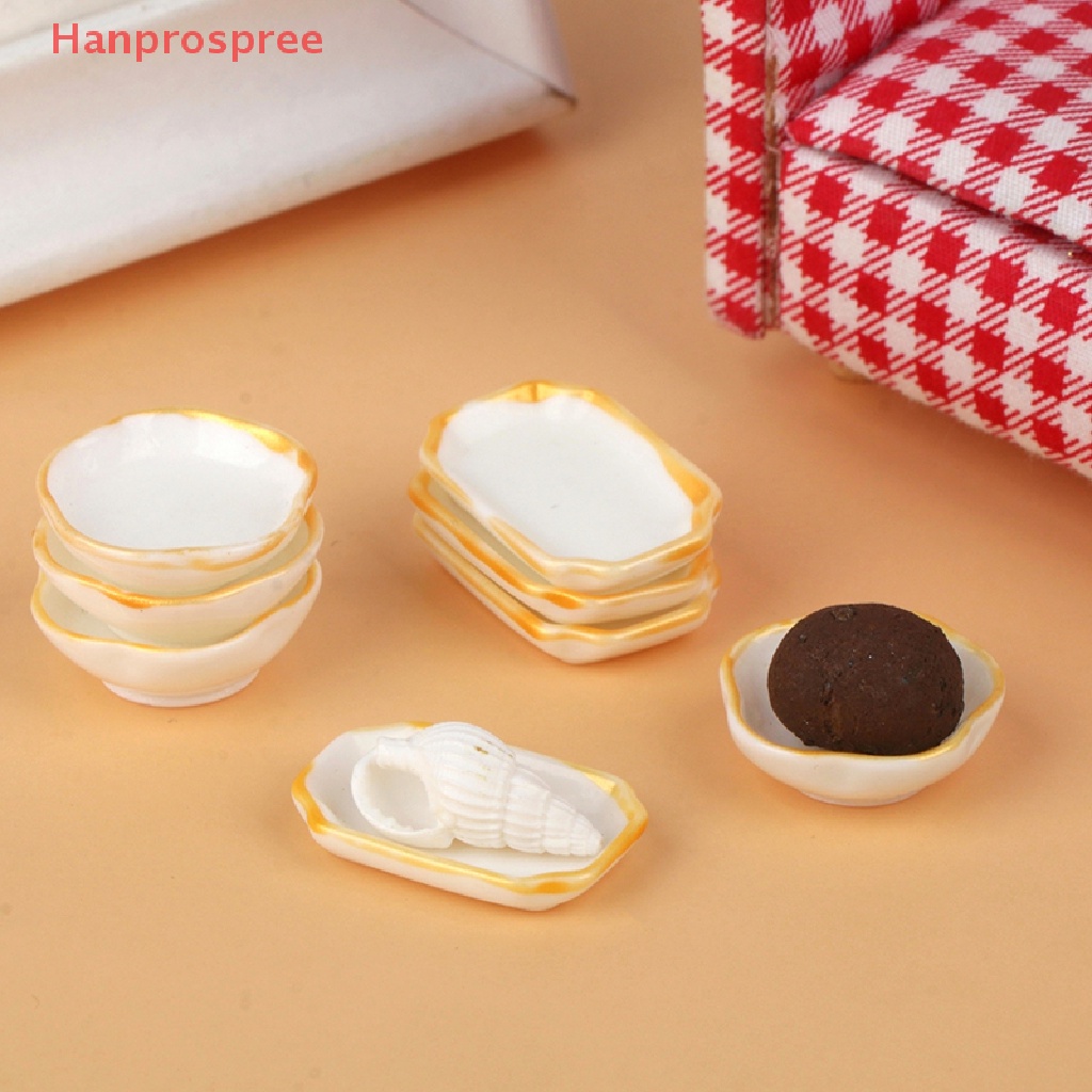 Bộ 4 Chén Dĩa Đựng Bánh Tráng Miệng Trang Trí Nhà Búp Bê Tỉ Lệ 1: 12