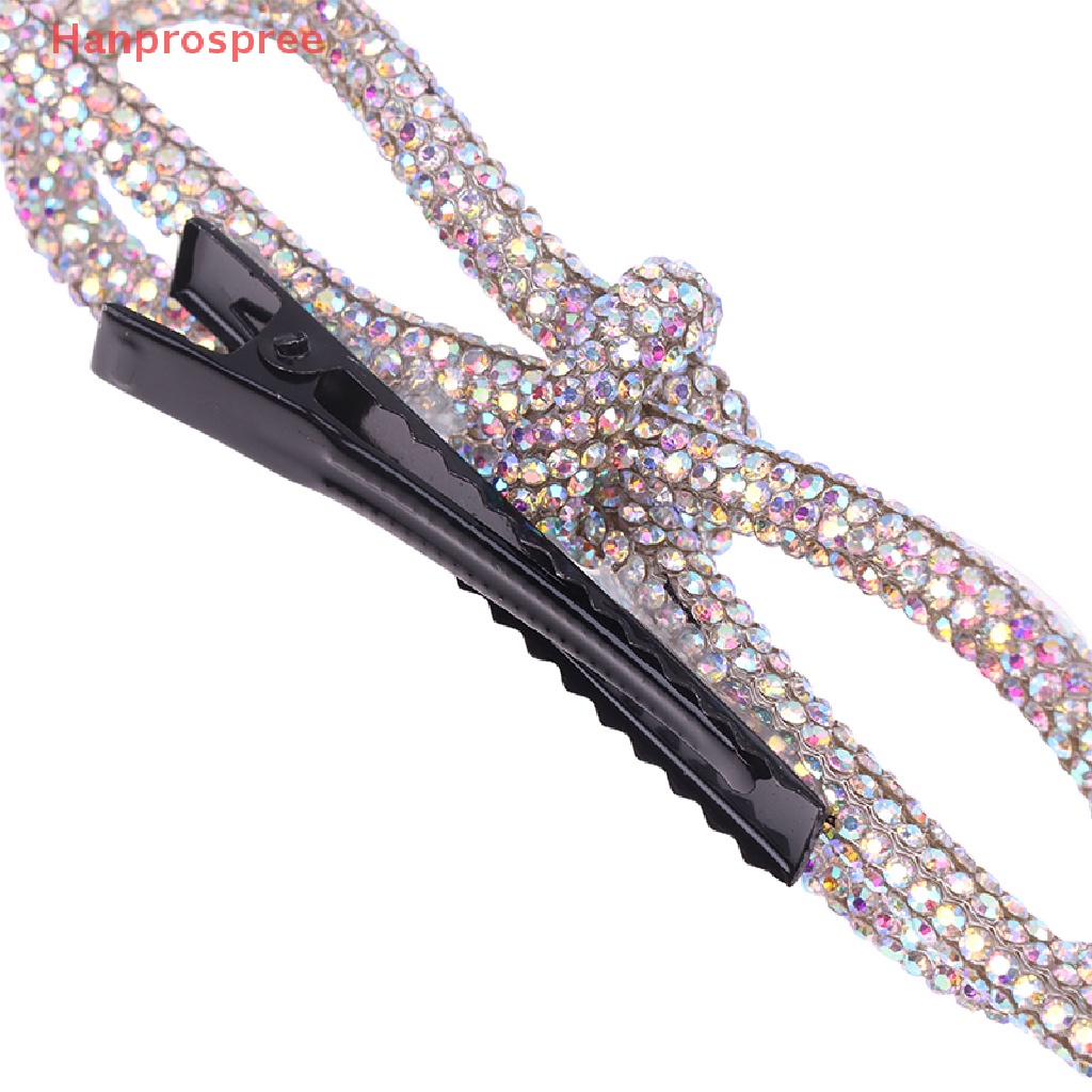 Bộ 2 Kẹp Tóc Nơ Đính Đá Thời Trang