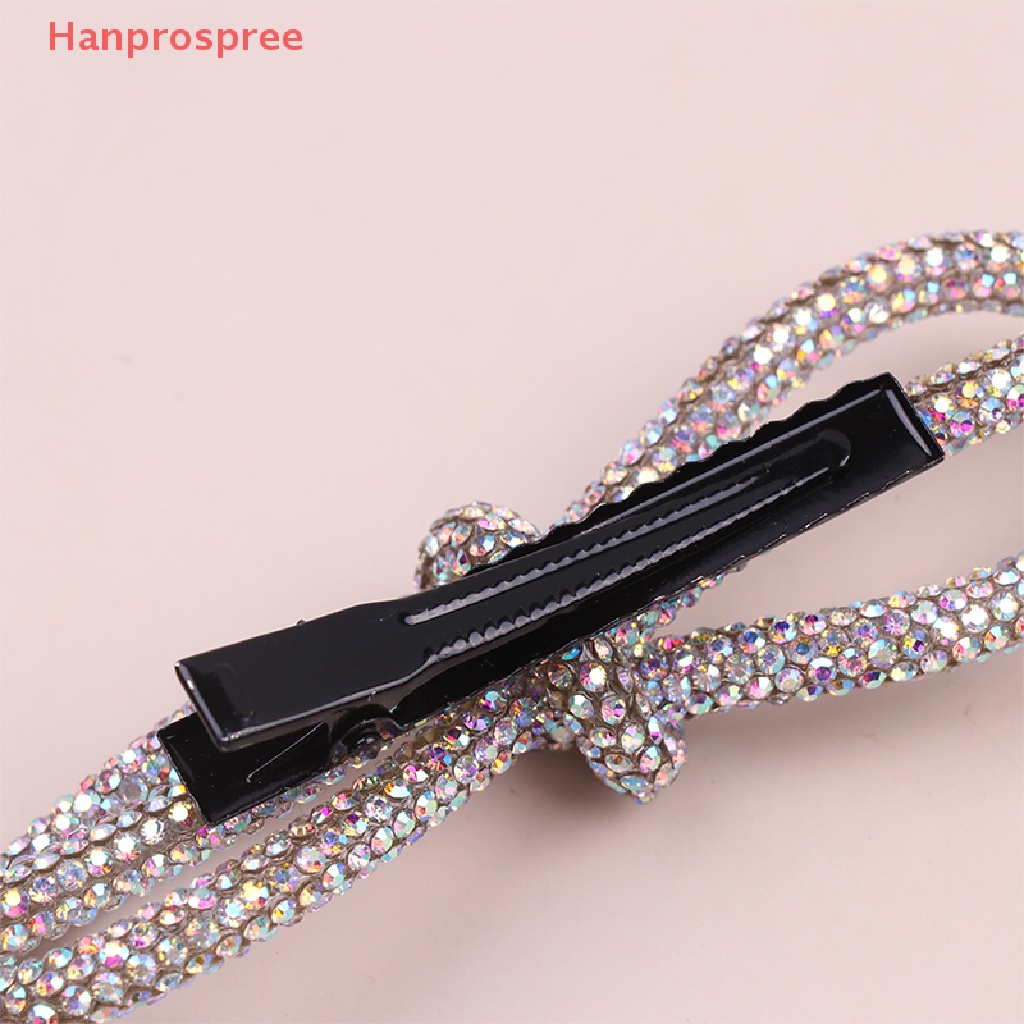 Bộ 2 Kẹp Tóc Nơ Đính Đá Thời Trang