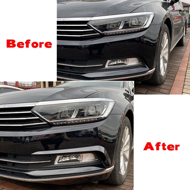 1 Cặp Miếng Dán Viền Đèn Pha Xe Hơi VW Passat B8 2016-2019 Bằng Chất Liệu Carbon