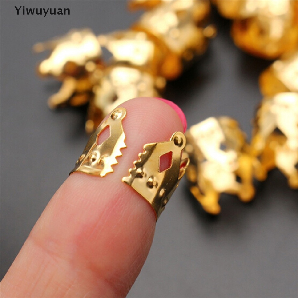 < Yiwuyuan > Set 20 Kẹp Tết Tóc Dreadlock Màu Vàng / Bạc Có Thể Điều Chỉnh Kích Thước