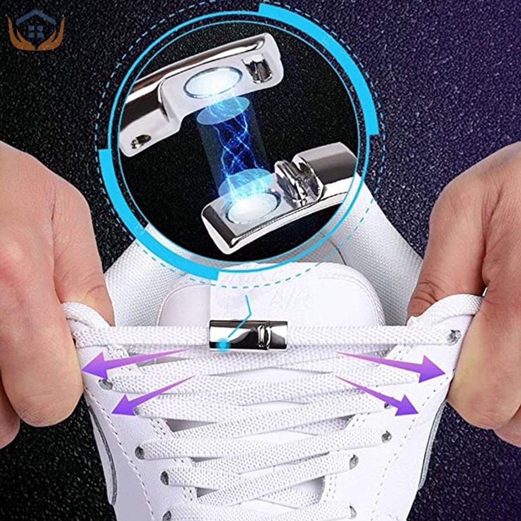 1 Cặp Dây Giày Co Giãn Không Cần Buộc 41 "Kèm Khóa Kim Loại Nam Châm