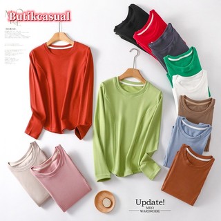 Áo Thun cotton Tay Dài Cổ Tròn Dáng Rộng Thời Trang Mùa Xuân 2023 Phong Cách Hàn Quốc Cho Nữ