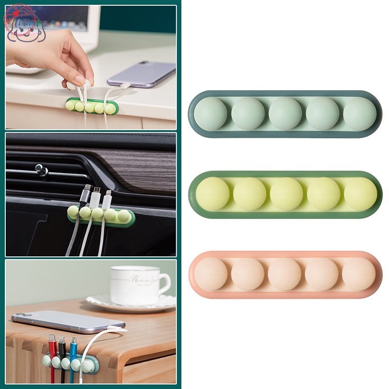 Dụng Cụ Cố Định Dây Cáp Sạc Bằng Silicon Tự Dính Họa Tiết Hoạt Hình DGE YK