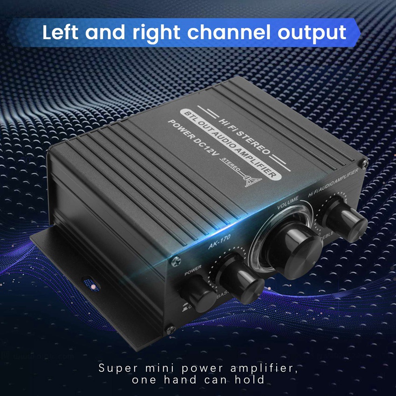 Bộ Khuếch Đại Âm Thanh Kỹ Thuật Số Mini 12V Kênh Kép 20W + 20W Bass Có Thể Điều Chỉnh Âm Lượng Cho Xe Hơi