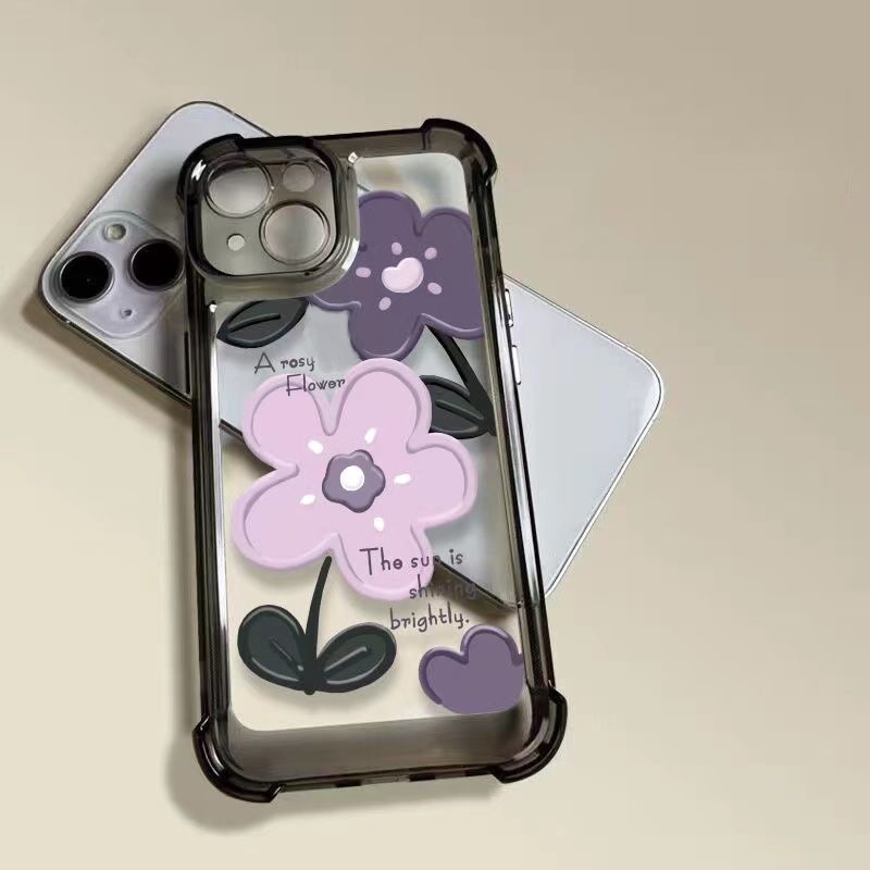 Ốp Điện Thoại TPU Mềm Trong Suốt Họa Tiết Hoa Độc Đáo Chống Sốc Cho IPhone 11 14 13 12 Pro XS Max X XR 7 + 8 6 6S Plus Sự Bảo Vệ