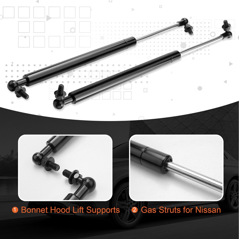 Set 2 Thanh Chống Cốp Xe Hơi Nissan Patrol Y61 Y62 1997-2018 Thép 41Cm