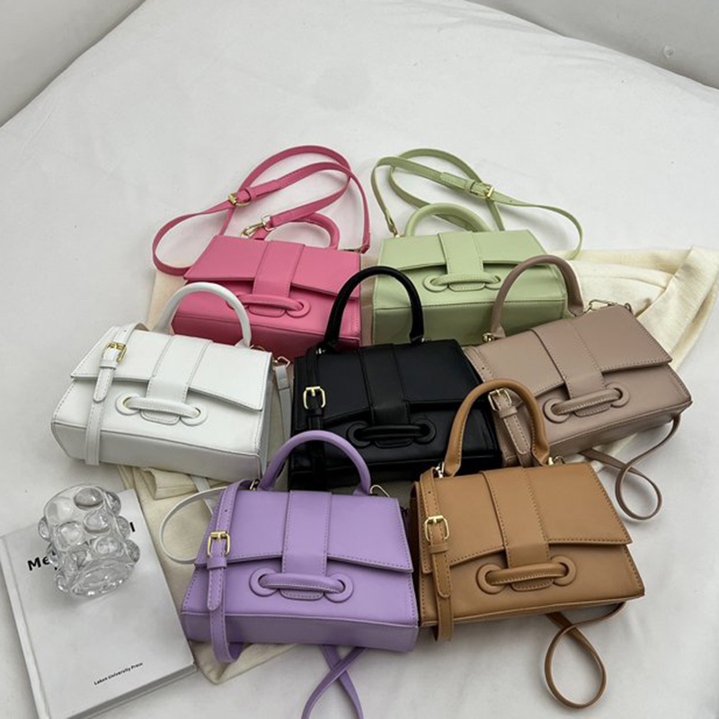 Túi Đeo Vai Hình Vuông Cỡ Nhỏ Màu Trơn Thời Trang Cho Nữ