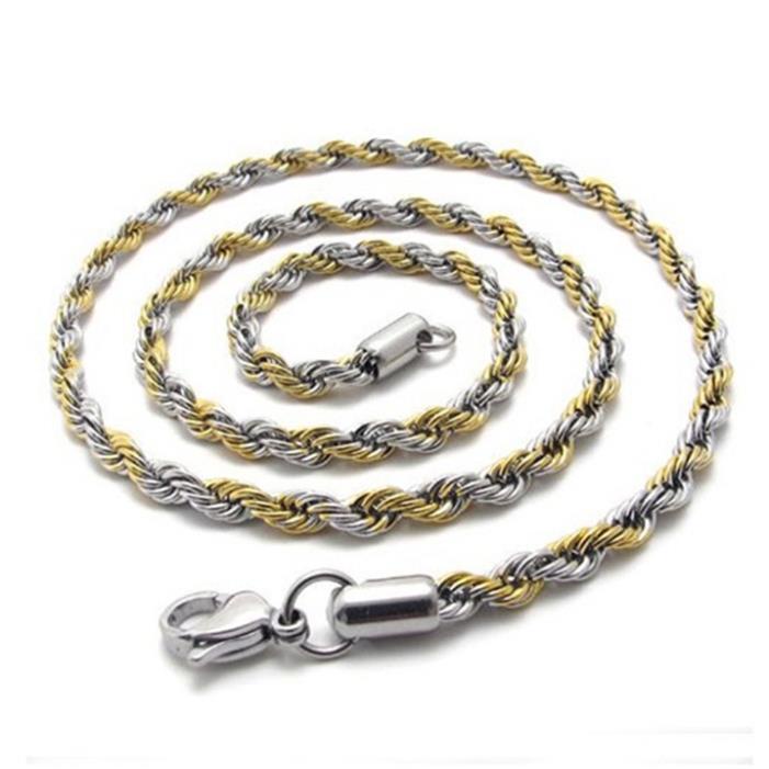 Dây chuyền xoắn nam buộc tàu titan cao cấp đẹp titan thép không gỉ ahihi.official PTDCNA07