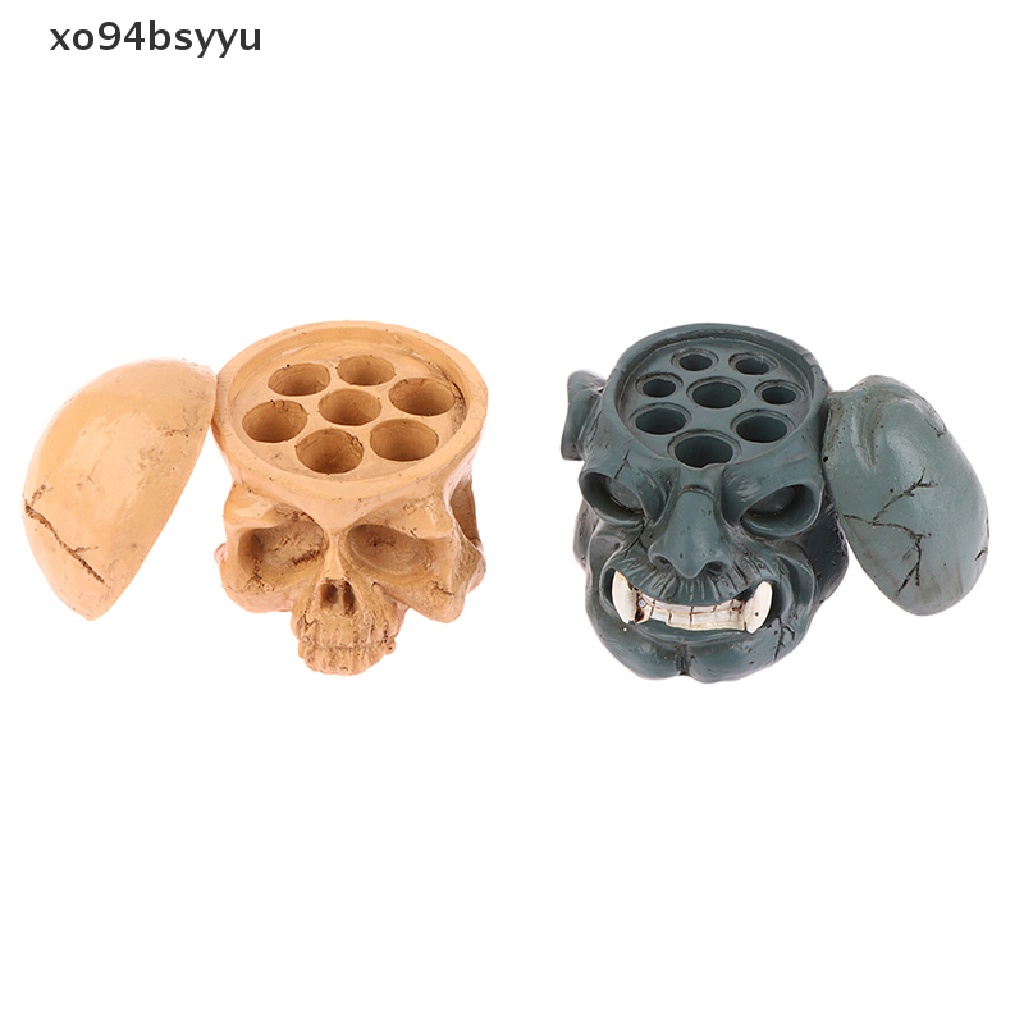 Cốc Đựng Mực Xăm 7 / 8 Lỗ Xo94Bsyu Hình Đầu Lâu Bằng Nhựa Resin Cứng