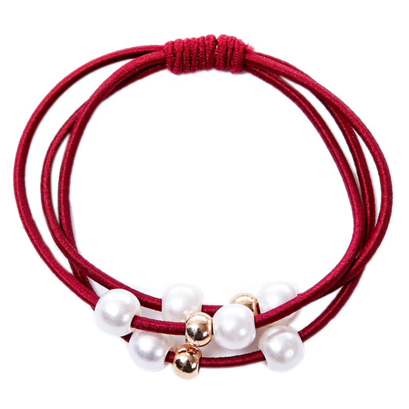 Dây Cột Tóc Co Giãn Đính Hạt Ngọc Trai Giả Thanh Lịch Cho Nữ