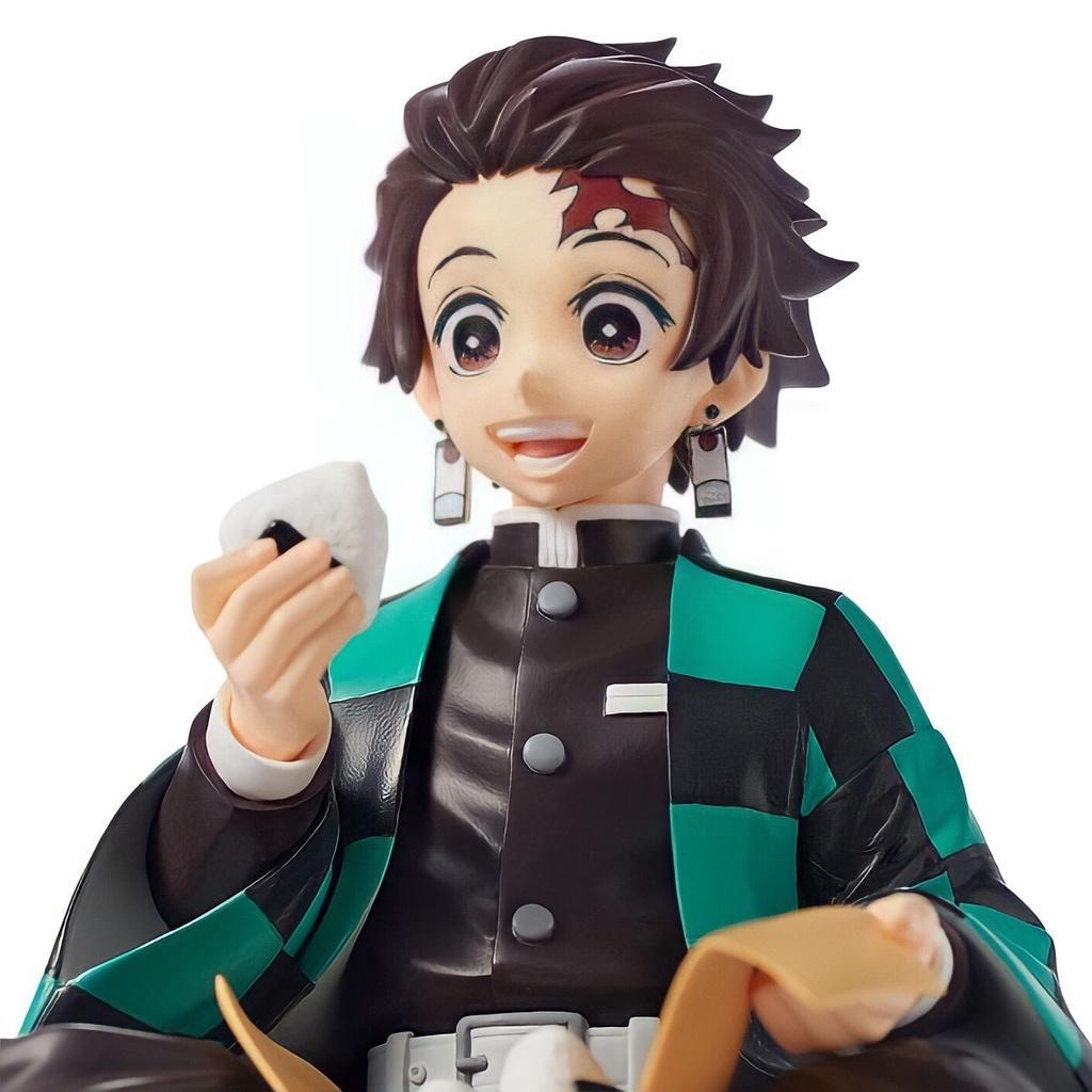 Mô hình Kimetsu No Yaiba dáng ngồi ăn, figure demon slayer decor trang trí PC làm quà, anime thanh gươm diệt quỷ NO BOX
