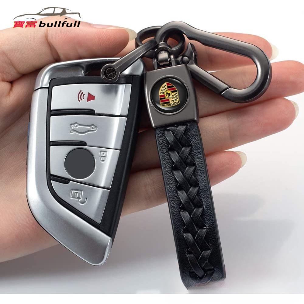 Porsche Porsche Porsche Soft Boutique Da cừu Thời trang Da kim loại Logo ô tô Móc khóa Móc khóa