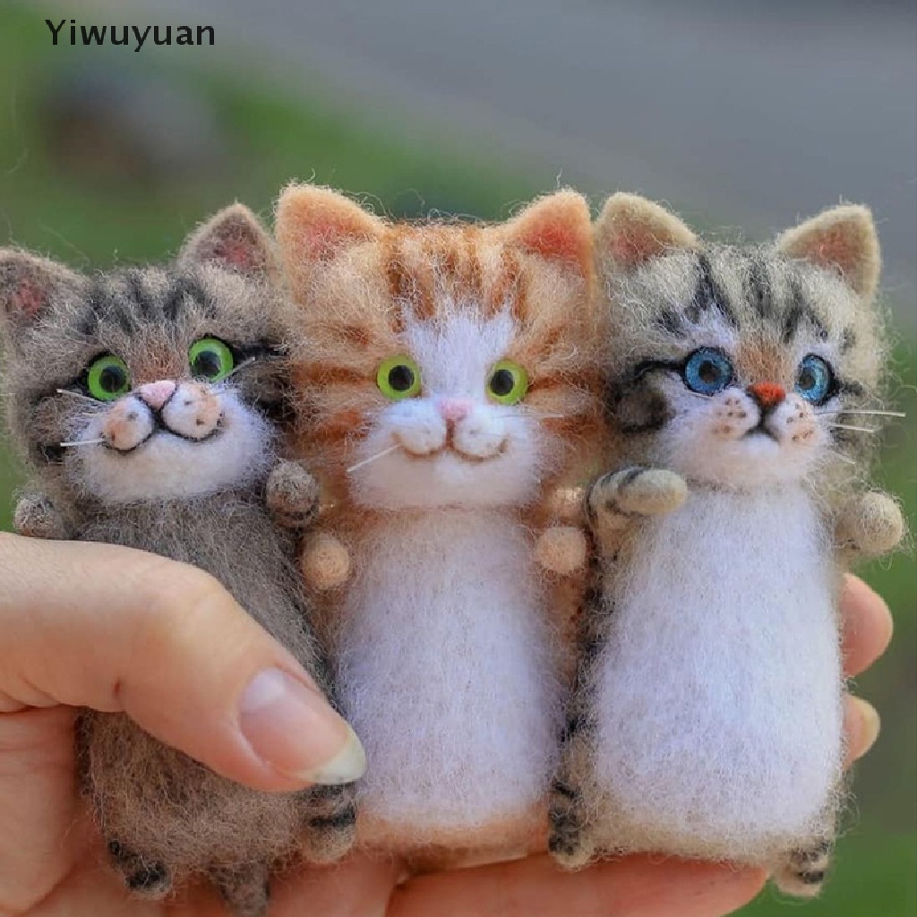 < Yiwuyuan > Đồ Chơi Mèo Nhồi Bông Bằng Vải Nỉ Thủ Công Dễ Thương Không Cần Hoàn Thiện