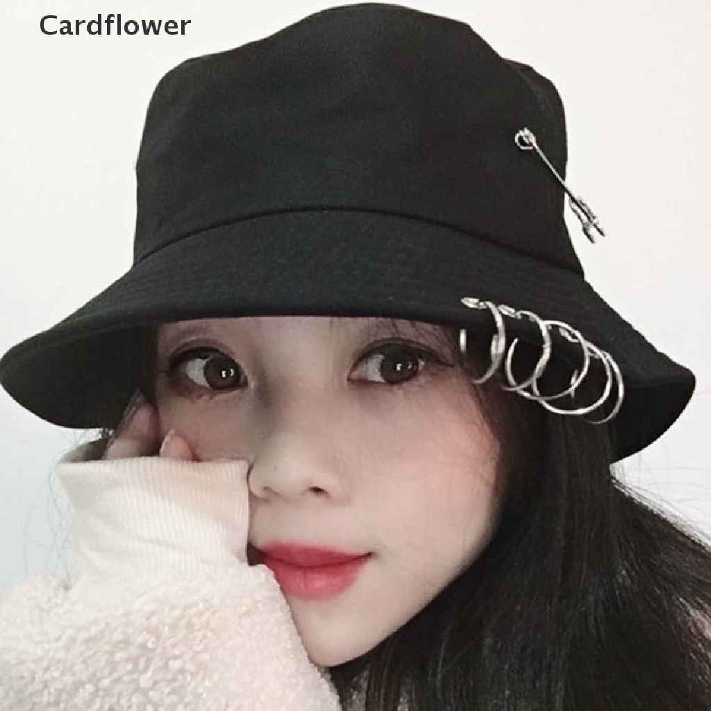 < Cardflower > Mũ Bucket Chống Nắng Mùa Hè Có Vòng Ghim Thời Trang Unisex