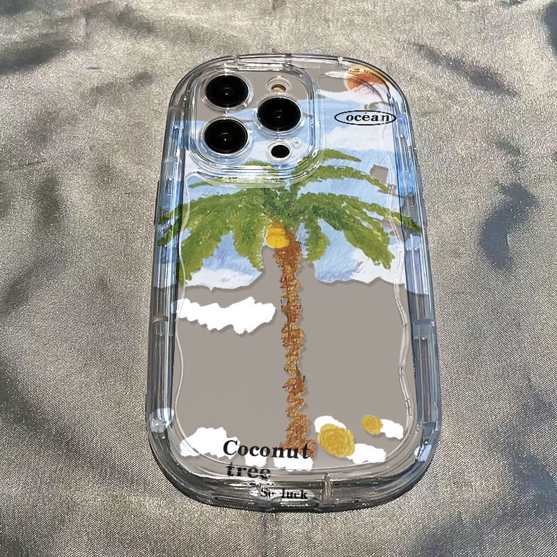 ✅Ốp Điện Thoại Mềm Trong Suốt Chống Sốc In Hình Cây Dừa Cho Iphone 12 11 713xs 148PxrPromax