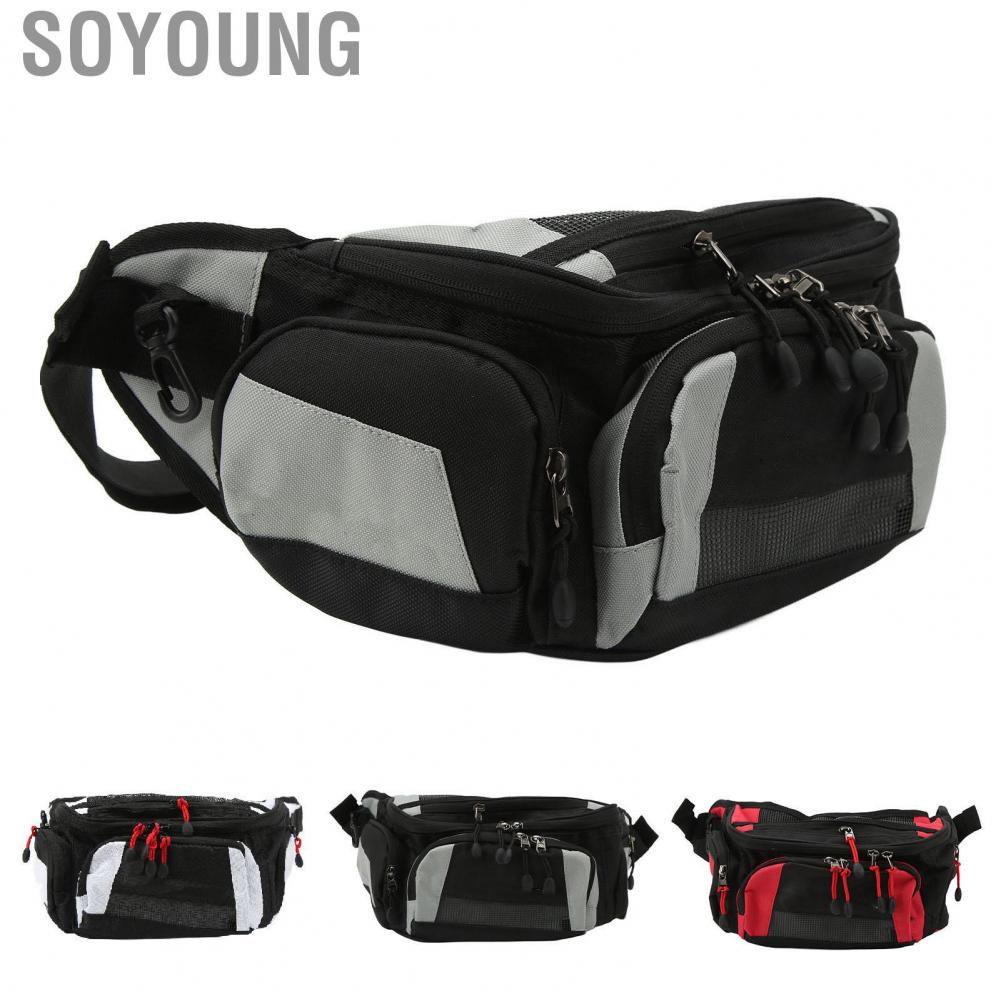Soyoung Motorcycle Waist Bag  Racing Fanny Pack Oxford Cloth Portable Adjustable Belt Internal Mesh Pockets for Motorbike
