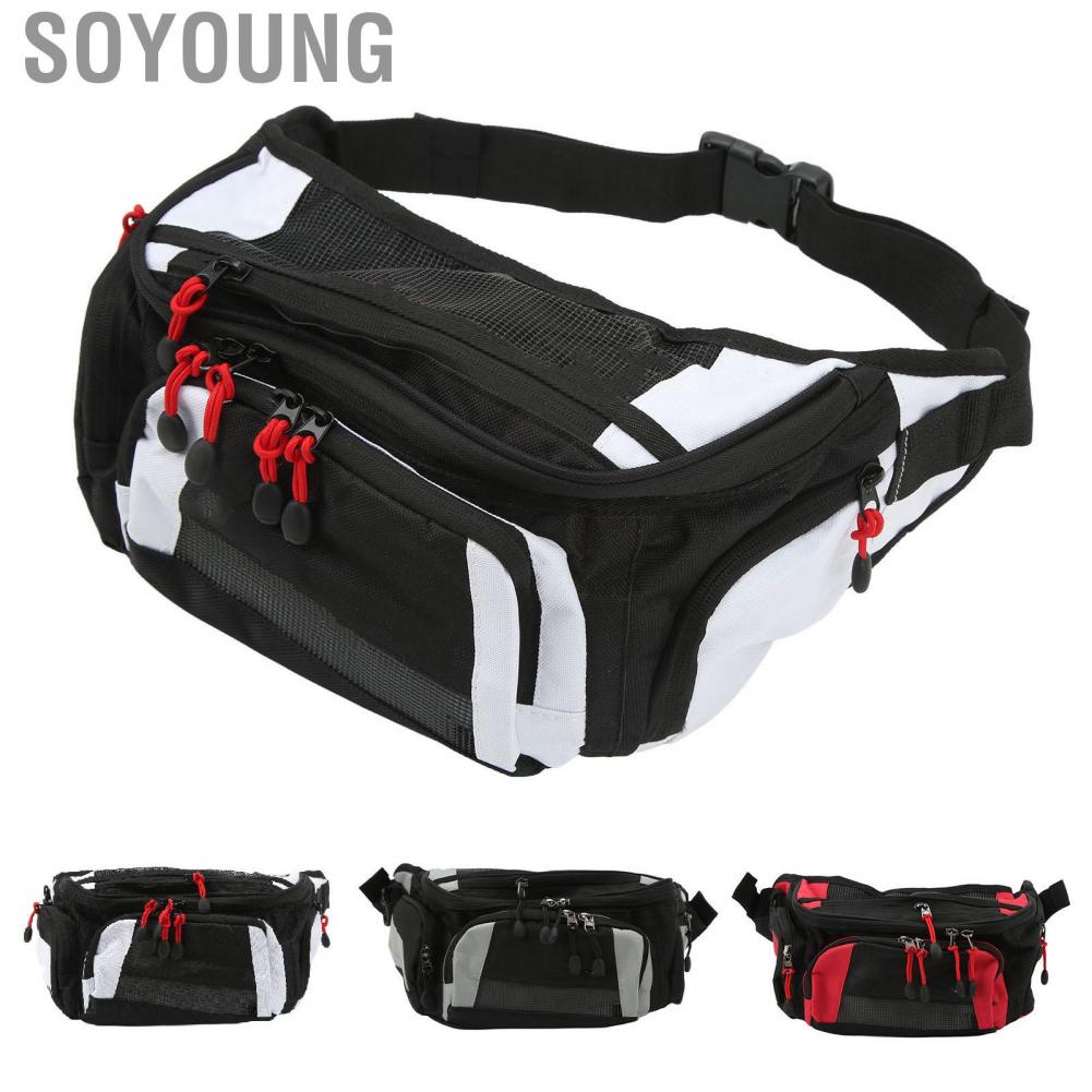 Soyoung Motorcycle Waist Bag  Racing Fanny Pack Oxford Cloth Portable Adjustable Belt Internal Mesh Pockets for Motorbike