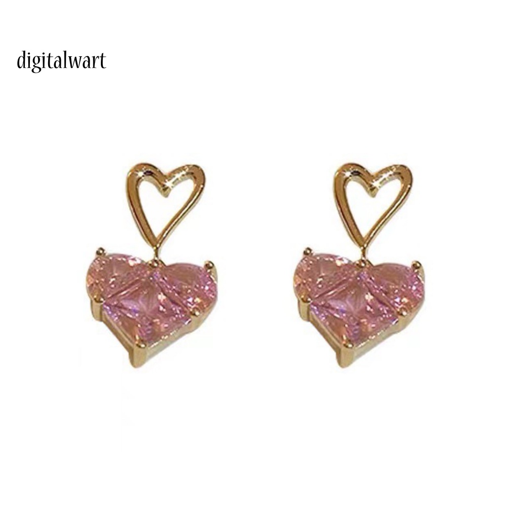 Kỹ Thuật Số| Set 1 / 1 Cặp Bông Tai / Vòng cổ Hình Trái Tim Đính Đá Thời Trang Nữ