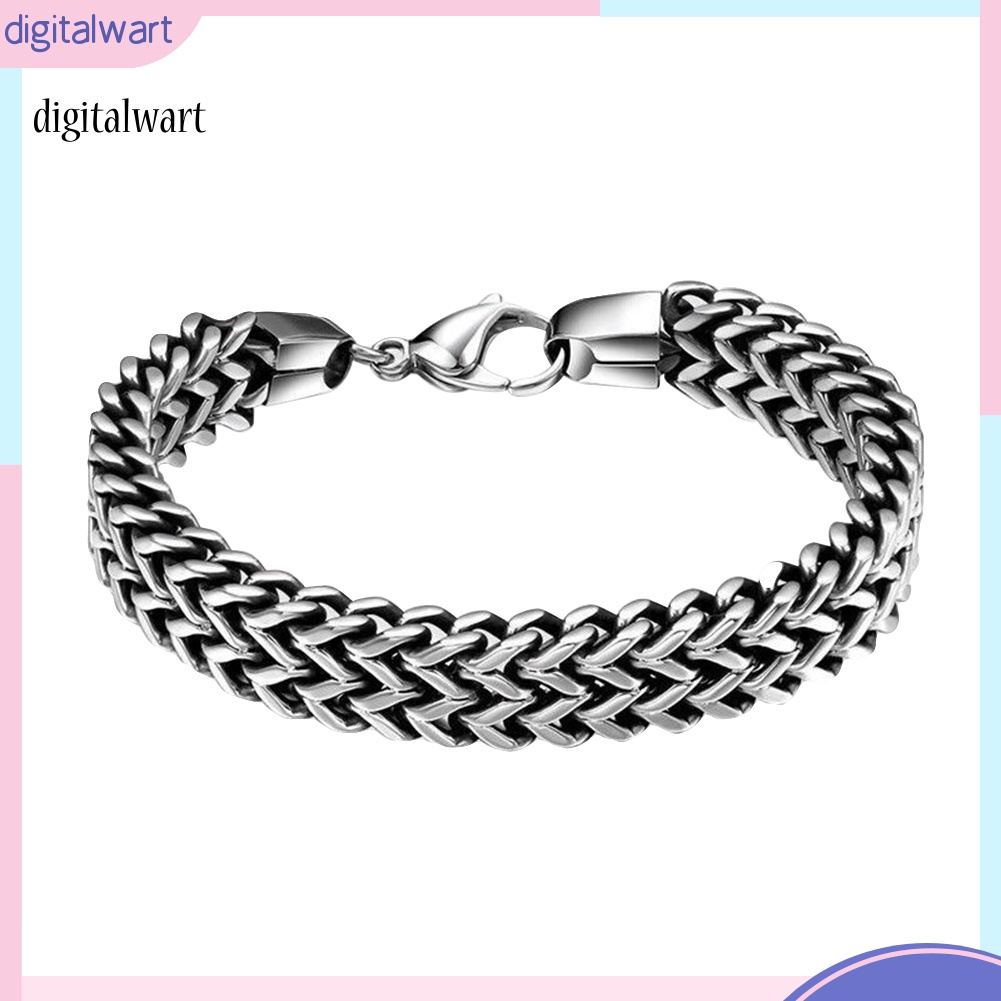 Kỹ Thuật Số| Vòng Tay Dây Xích Bằng Thép Không Gỉ Thiết Kế Đơn Giản Cho Nam