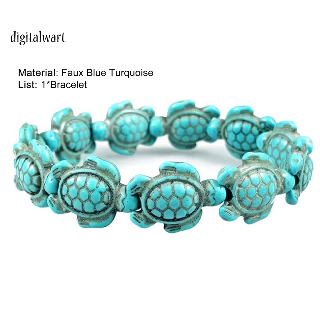 Kỹ Thuật Số| Vòng Tay Unisex Đính Đá Ngọc Lam Giả Hình Động Vật Biển Hawaiian Thân Thiện Với Môi Trường