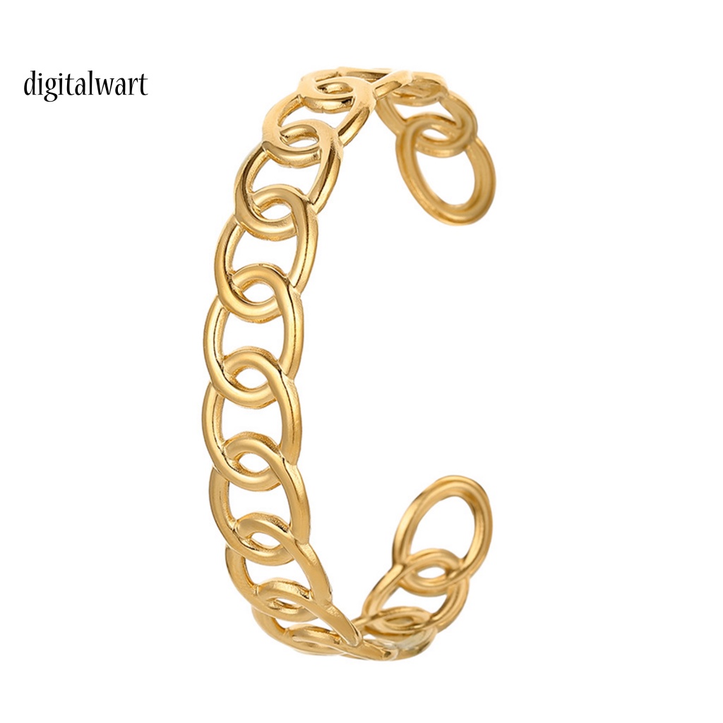 Kỹ Thuật Số| Vòng Đeo Tay Dạng Hở Bằng Thép Không Gỉ Hình Chữ C Phong Cách Pháp Cổ Điển Dành Cho Nữ