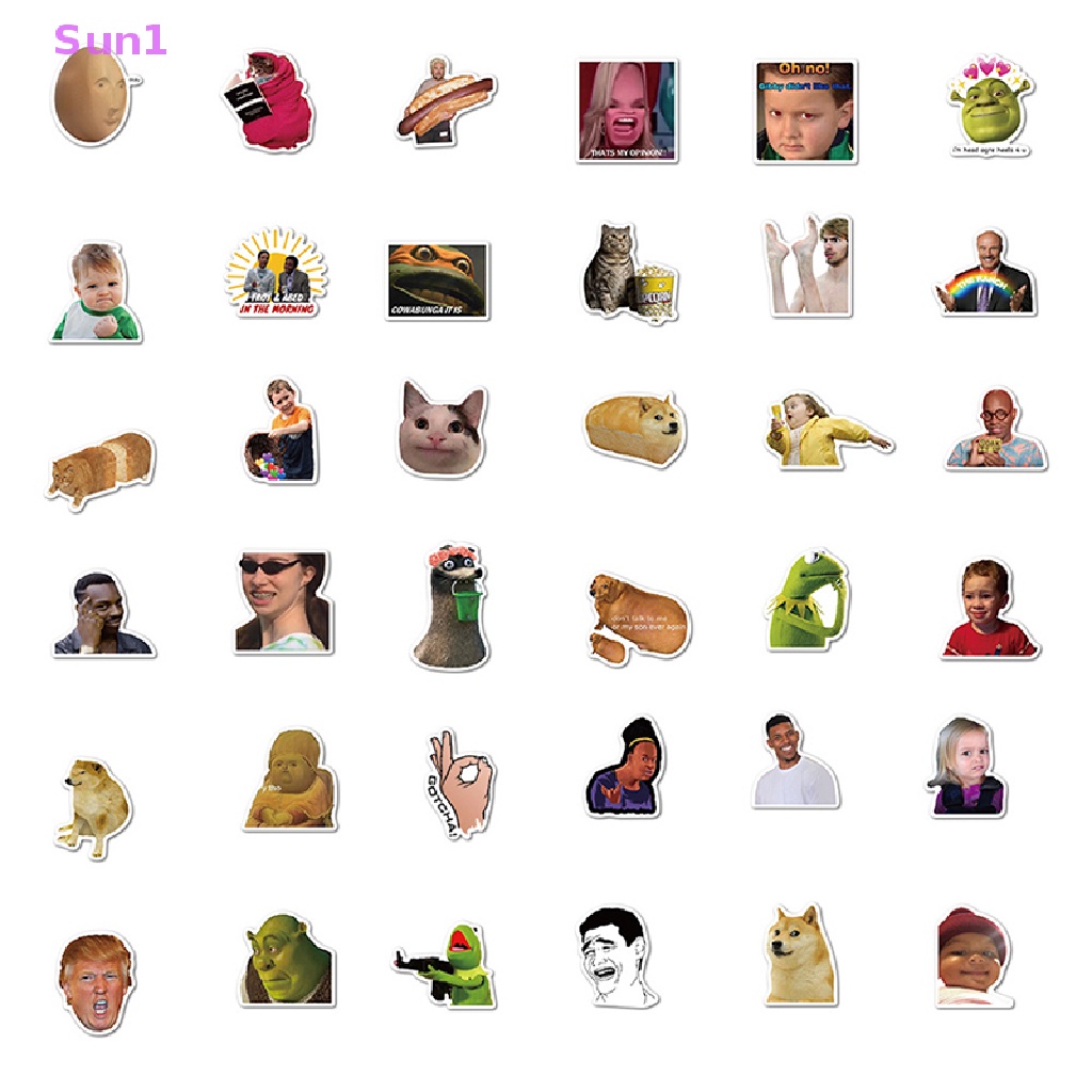 Set 50 Miếng Dán Chống Nước Hình Biểu Tượng Cảm Xúc Ngộ Nghĩnh
