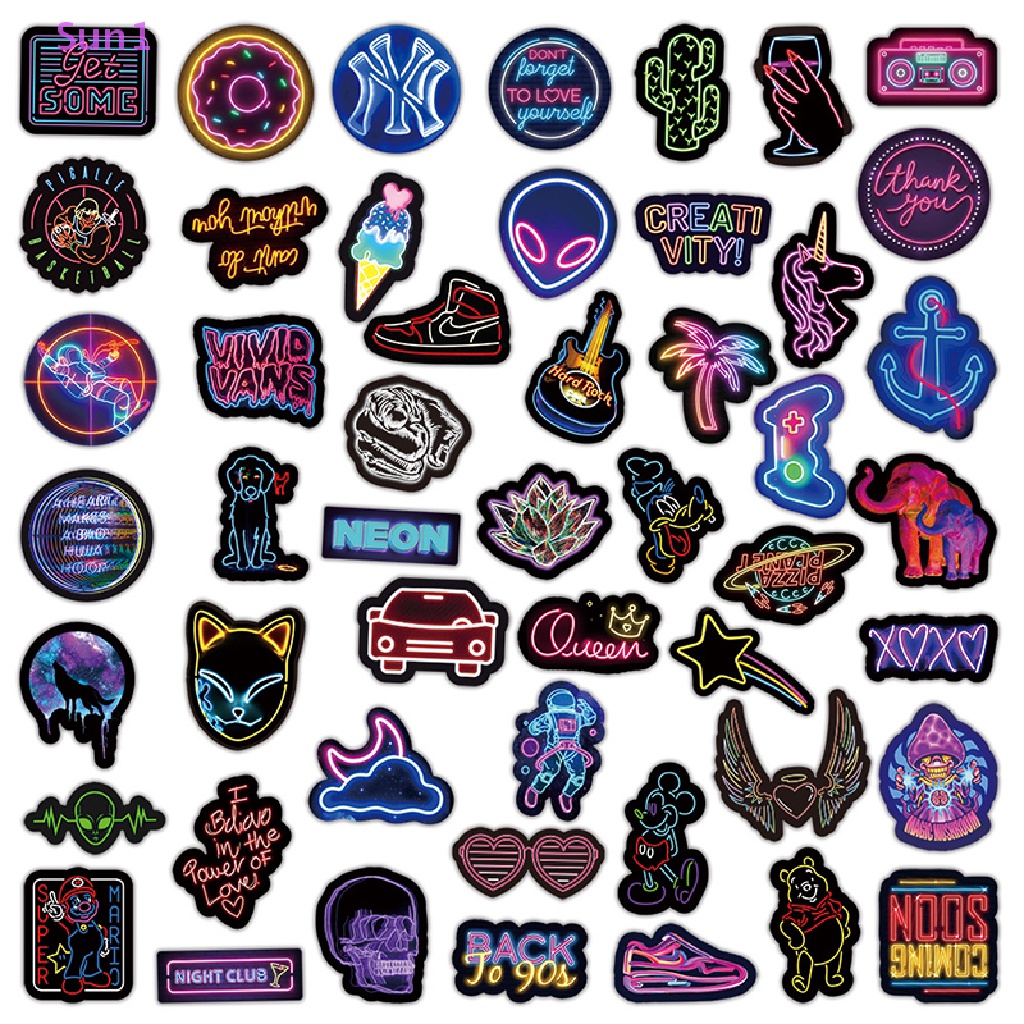 Set 1 &gt; 100 Miếng Dán Hoạt Hình Trang Trí Laptop Hành Lý Xe Máy