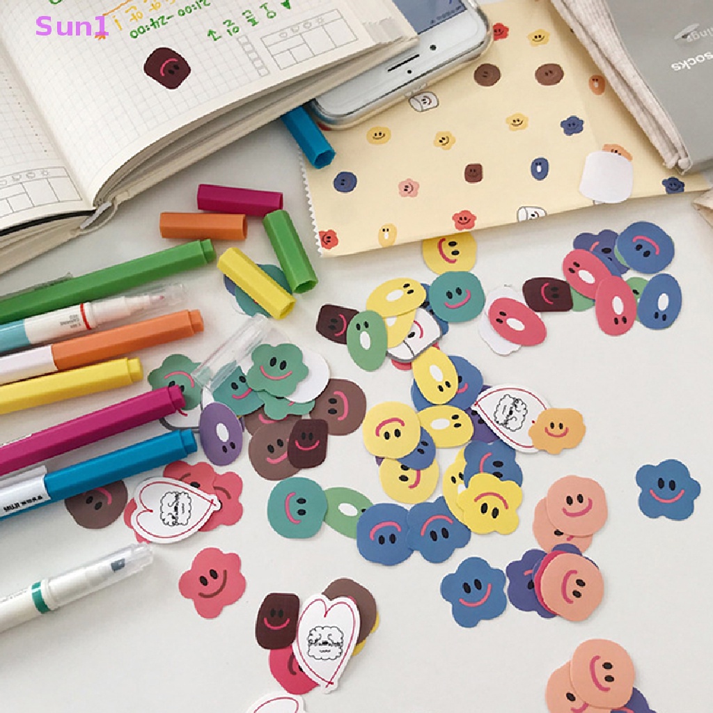 Set 1: 110 Sticker Mặt Cười Nhiều Màu Sắc Dễ Thương Dùng Để Trang Trí Văn Phòng / Trường Học