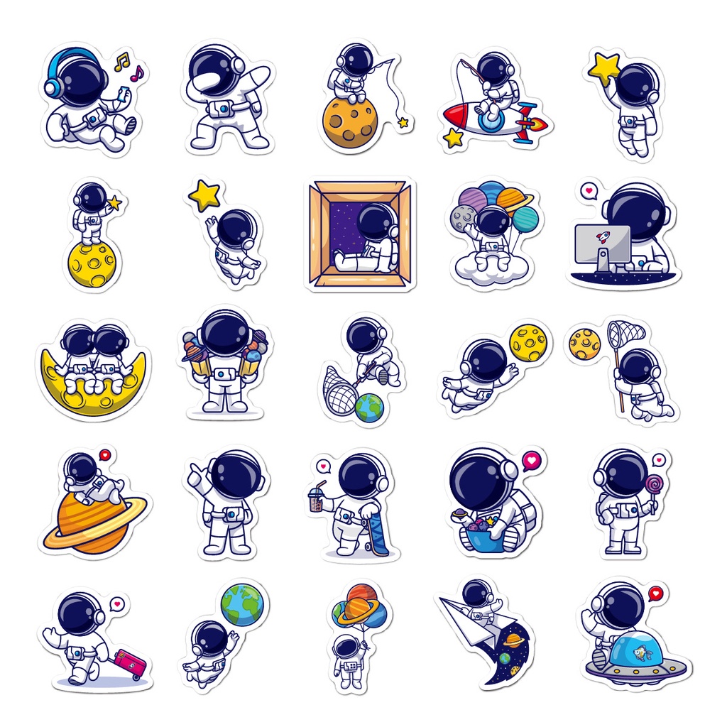 ❉ Miếng Dán Khen Thưởng Cho Bé Series 01 ❉ Bộ 50 Sticker Chống Thấm Nước Họa Tiết Doodle Hợp Thời Trang
