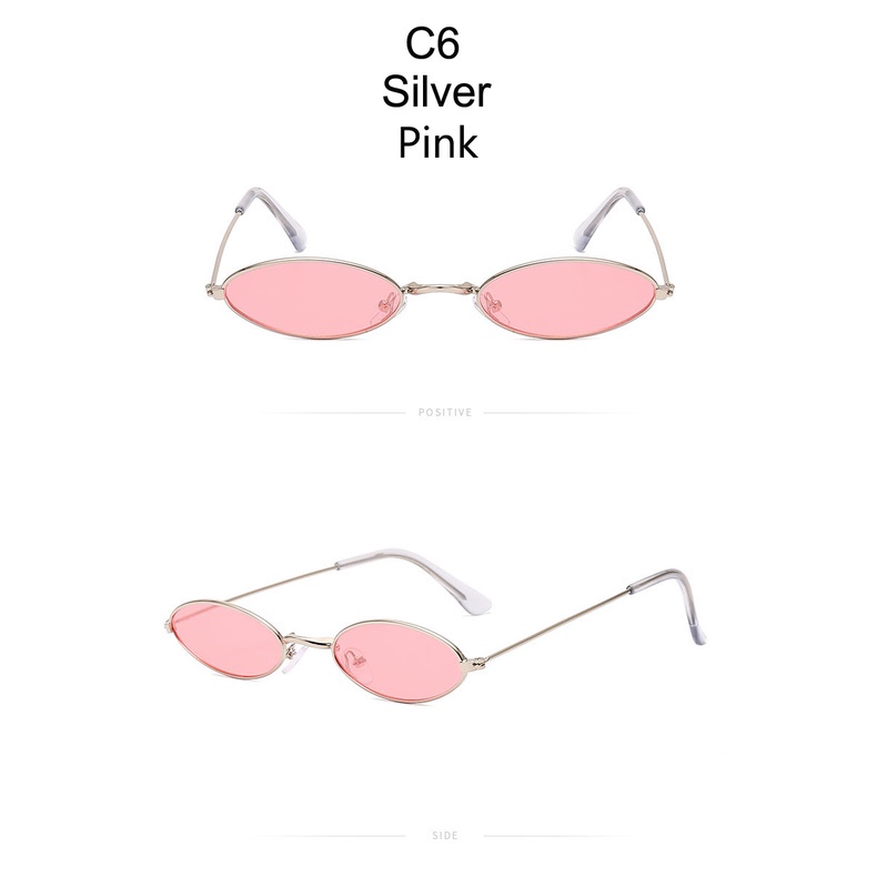 Kính Mát Gọng Oval Kim Loại Chống Tia UV400 Thời Trang Cho Nữ