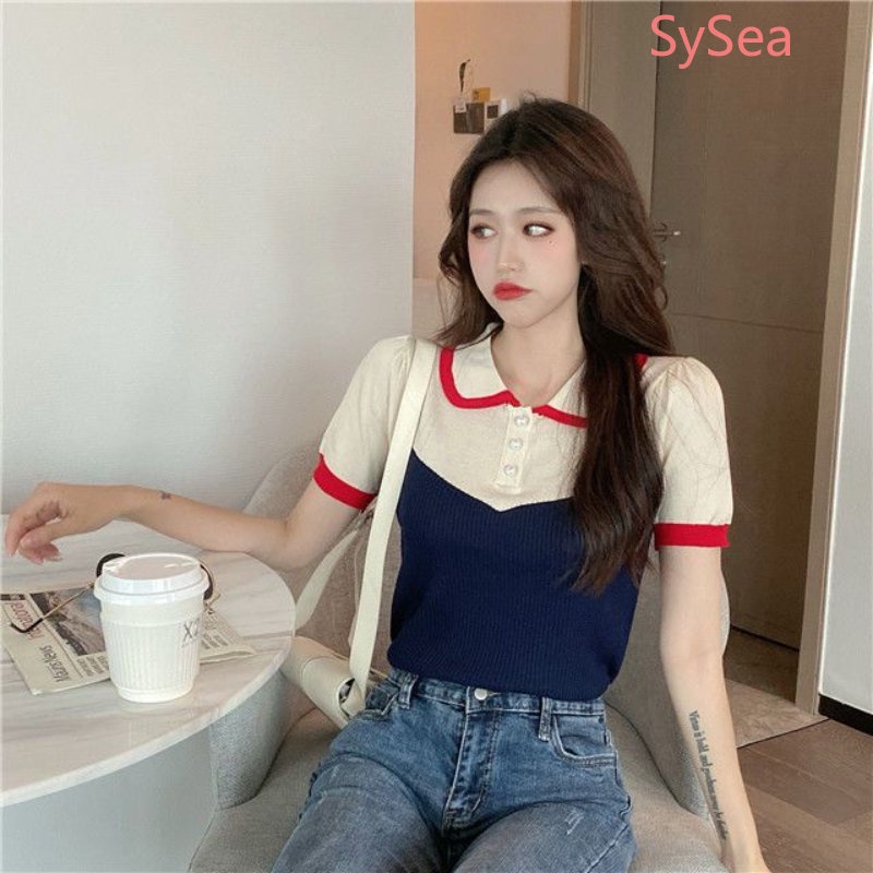 Áo Dệt Kim Lưng Cao Thời Trang Mùa Hè Hàn Quốc Cho Nữ