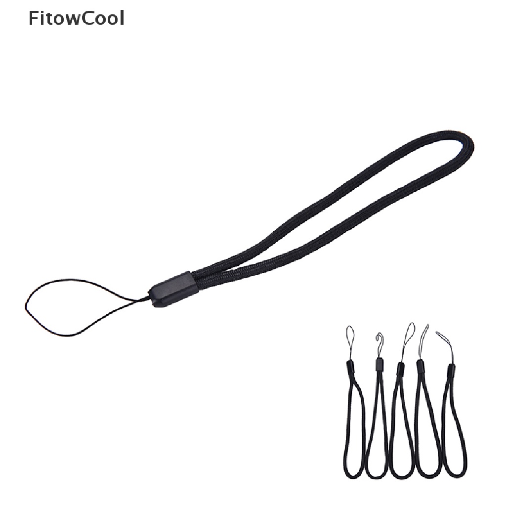 Set 5 Dây Đeo Cổ Tay Nylon Màu Đen Dành Cho Máy Ảnh / Điện Thoại iPod USB mp3 mp4 QDD