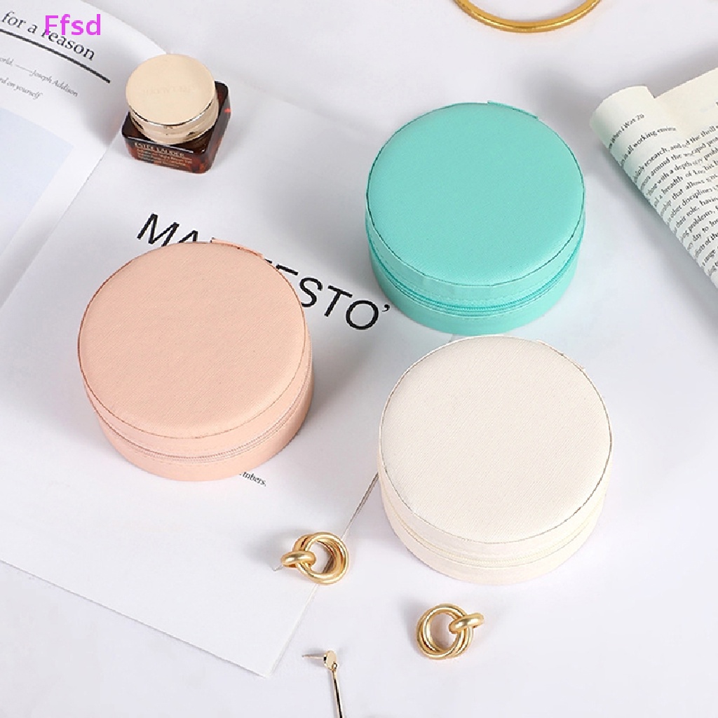 1 Hộp Tròn Đựng Trang Sức Có Khóa Kéo Tiện Dụng