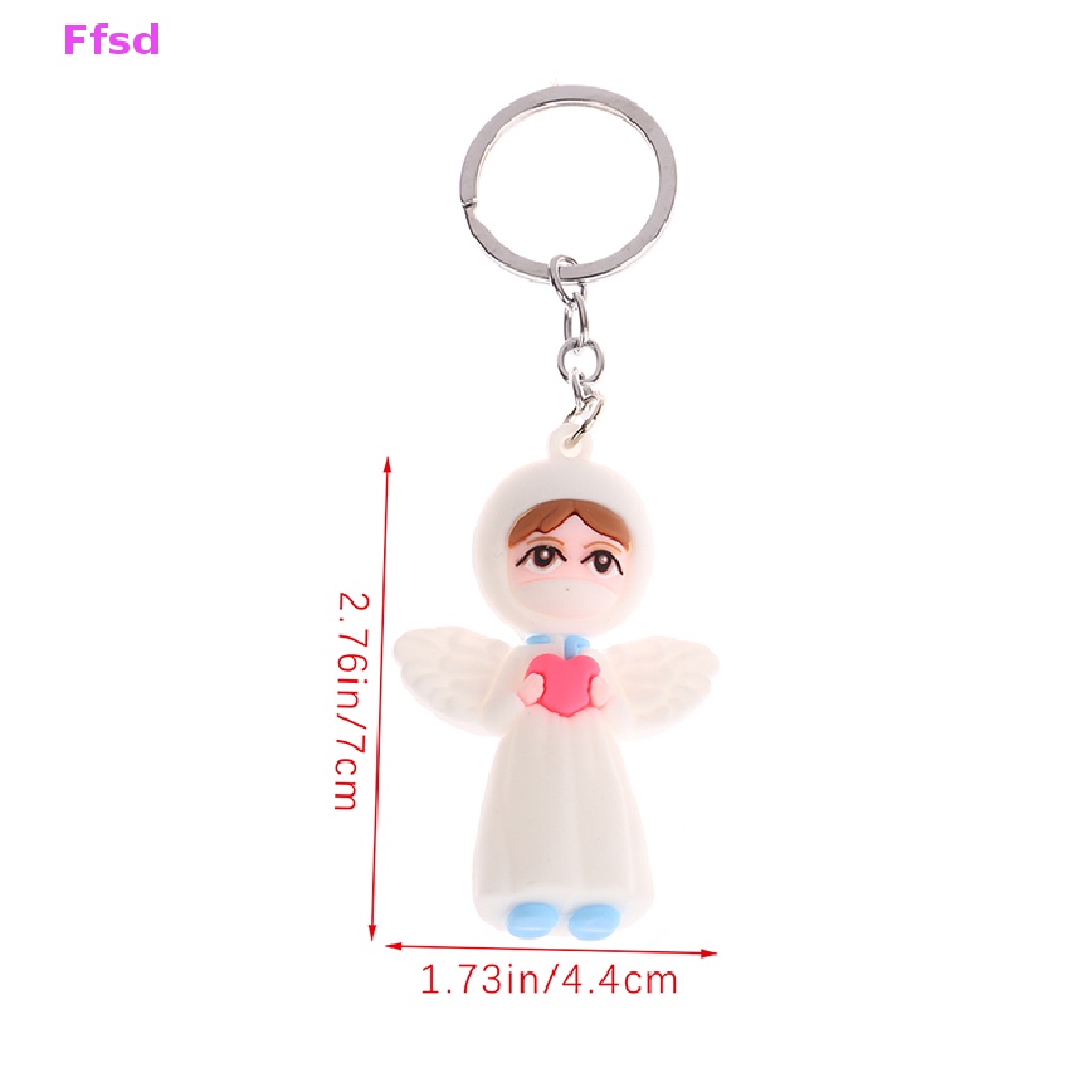 {Ffsd} 1 Móc Khóa Mini Hình Thiên Thần Màu Trắng Dễ Thương Trang Sức / Túi Xách / Móc Khóa Bán Chạy