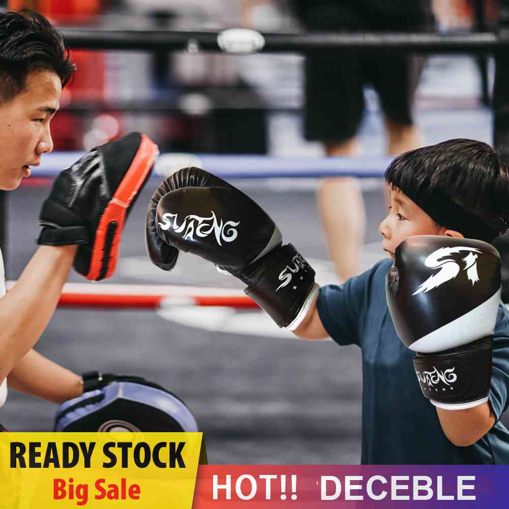 1 Pair Sports Protection PU Leather Kids Boxing Gloves Sanda Training Equipment