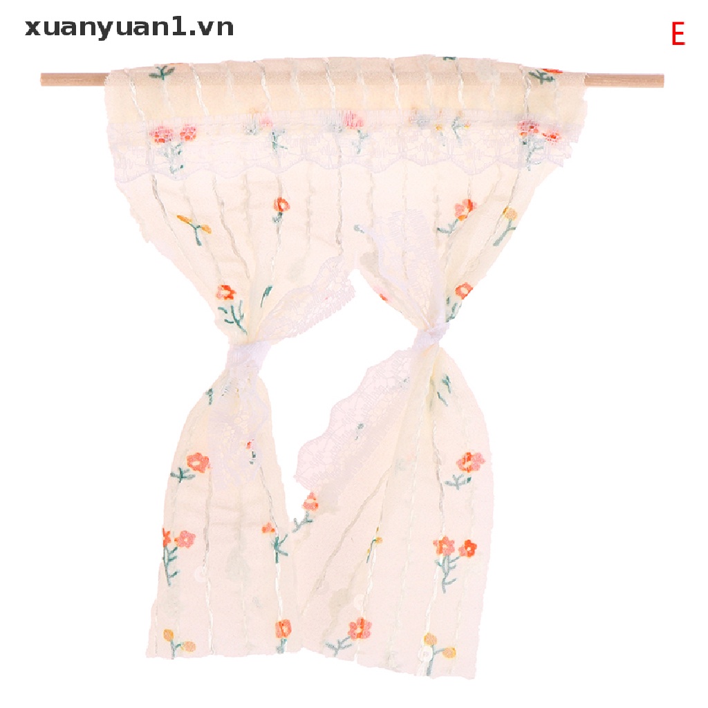 1 Rèm Cửa Ren Hoa Cúc Xinh Xắn Cho Nhà Búp Bê Tỉ Lệ 1: 12