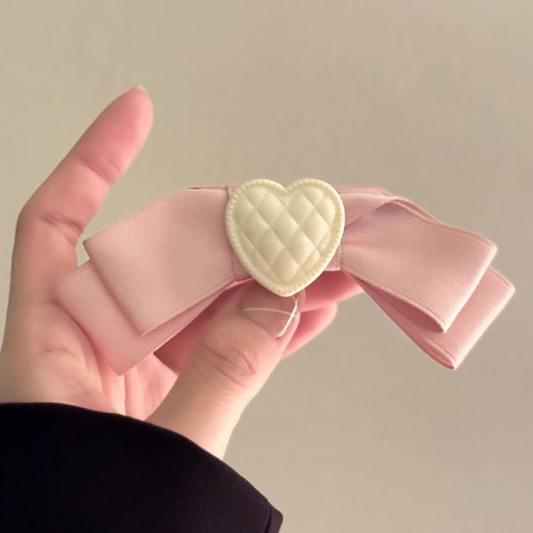 Kẹp Tóc Hình Chiếc Nơ Màu Hồng Xinh Xắn Phong Cách Retro