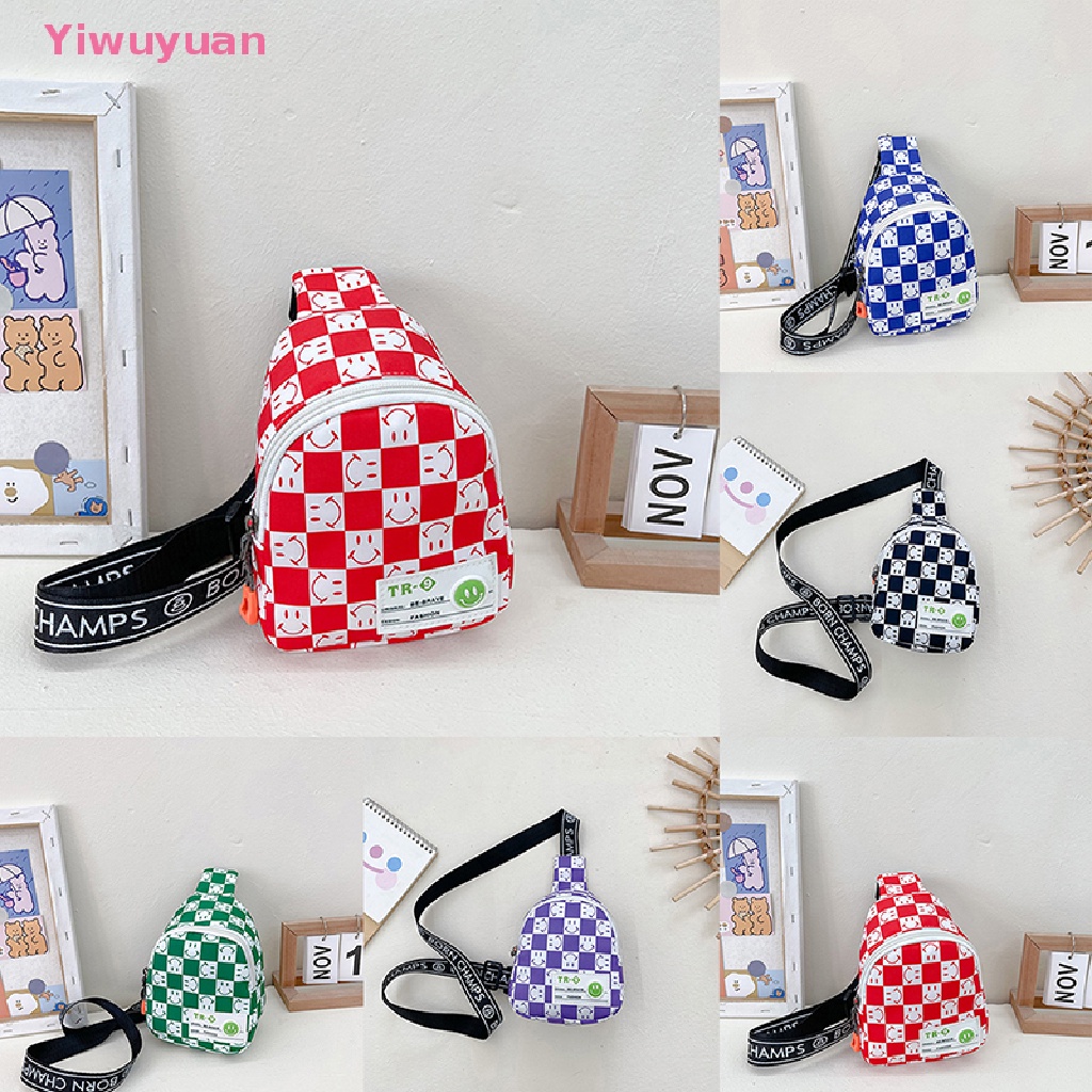 < Yiwuyuan > Túi Đeo Vai Hình Vuông Nhỏ Kẻ Sọc Caro Vintage Dễ Thương Cho Bé Trai